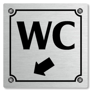 WC vlevo dolů, 118x118mm, stříbrná, Kansas